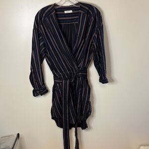 A.L.C. Black Dress with Blue and Red Stripes
